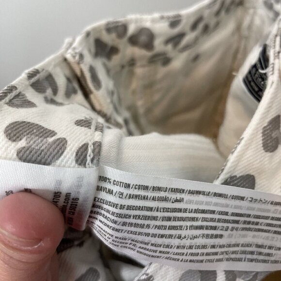 Abercrombie & Fitch White Gray Leopard Mom Jeans Size 6 Long - Picture 9 of 9